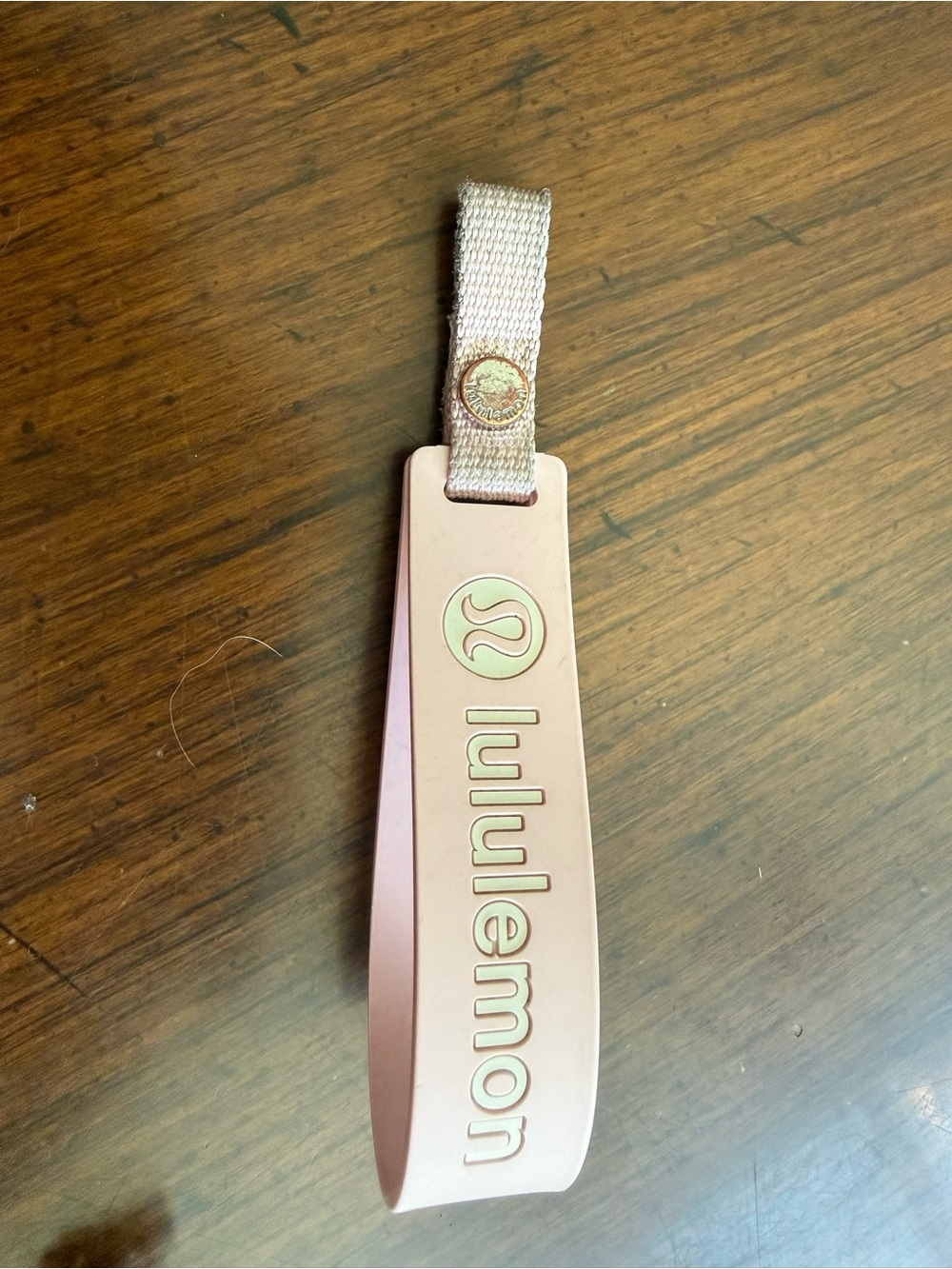 lululemon Pink Wrist Strap Keychain
